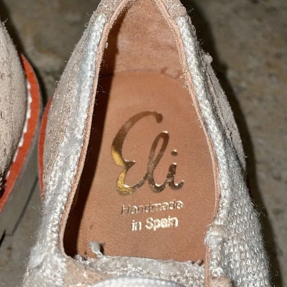 Eli 1957 Beige Suede Linen Derby Oxford Shoes Boys EU 25 US 8 Handmade Spain
